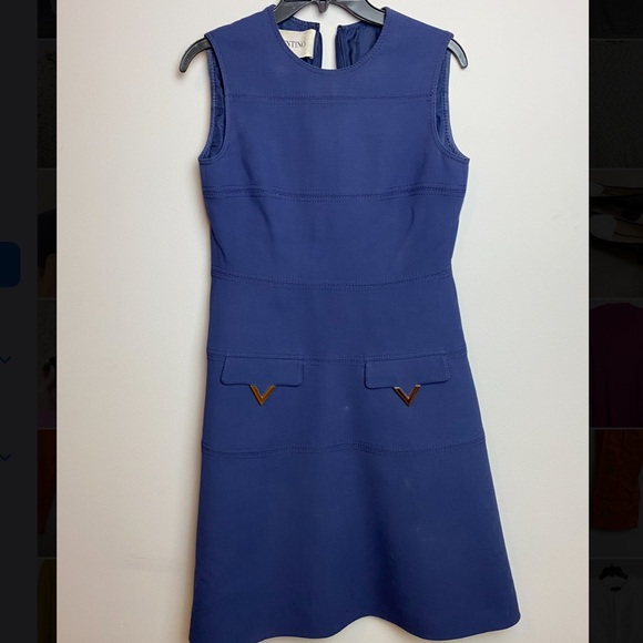 Valentino Navy Dress with Gold Details - Picture 1 of 5